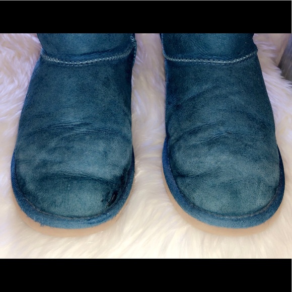 UGG Teal Suede Bailey Bow Uggs - Picture 5 of 8